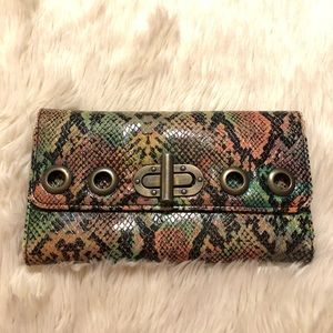 Buckle Snakeskin Wallet—Rainbow